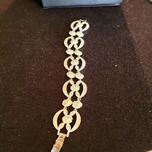 Rhinestone and Silvertone Bracelet